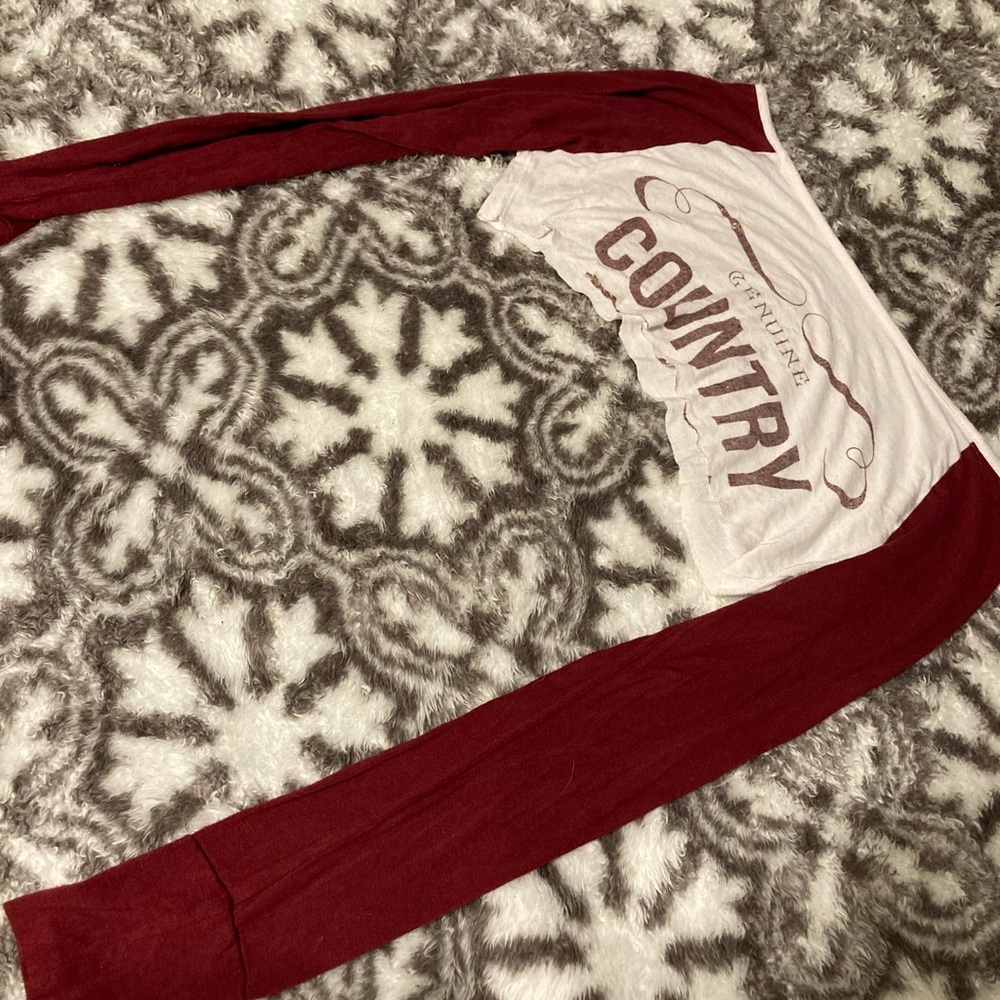 Red and White Crop Top